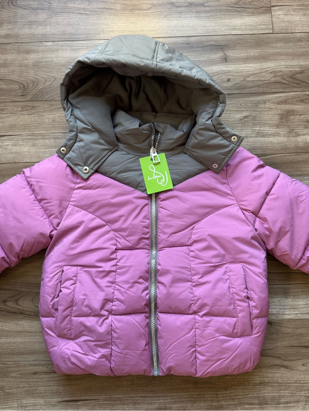 Sam Edelman girls puffer jacket size M 10/12 NEW mauve/grey color winter coat